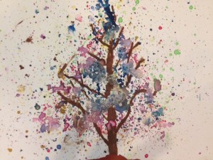 Autumn Bloom Tree Watercolour experiment