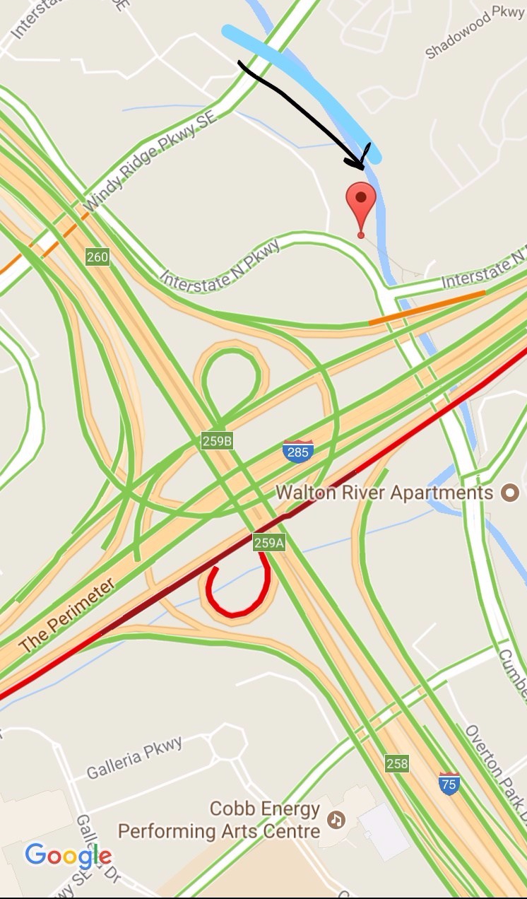 google map of trail head